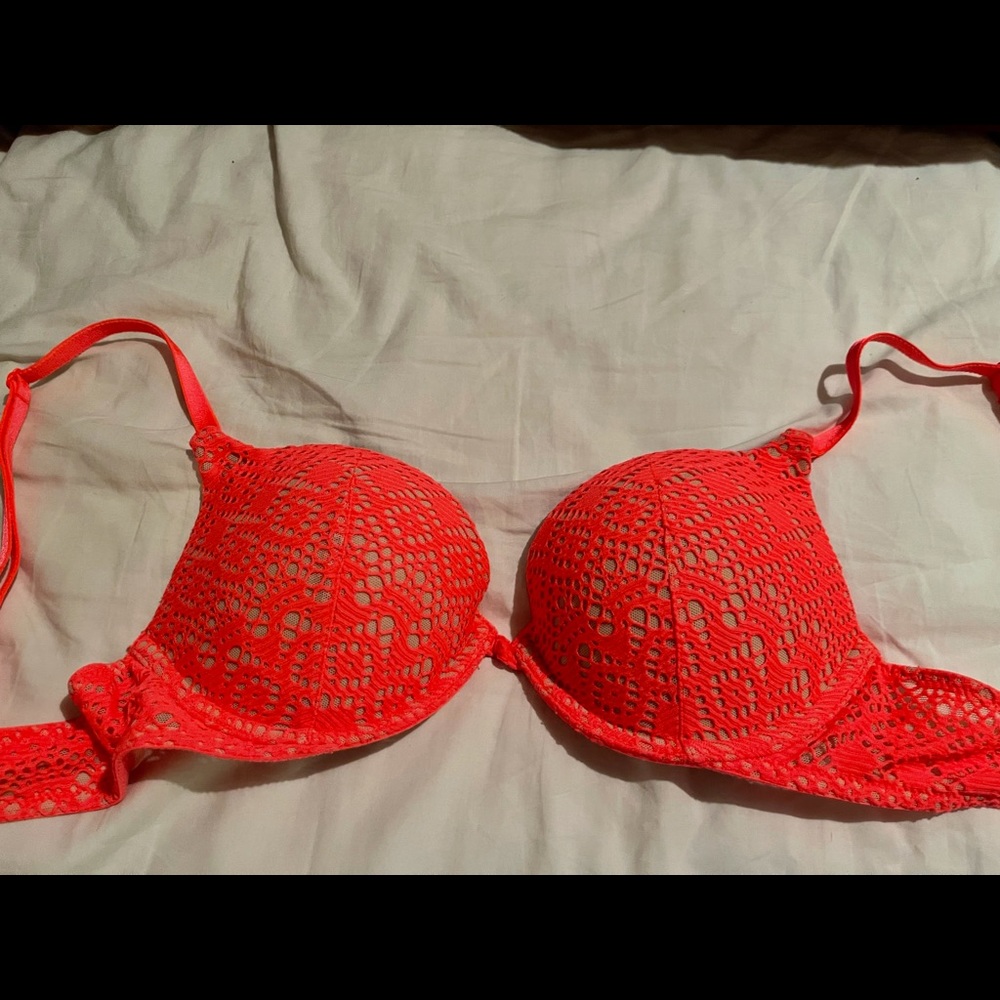 Victoria's Secret Coral colored push up bra